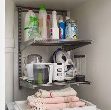 These shelves are positioned to fit the closet's contents, with little wasted space in between. Laundry Room Shelving Ideas For Laundry Shelving Laundry Closet Designs