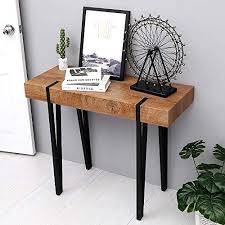 New Ivinta Modern Industrial Narrow Console Table For Entryway 40 Inch Thicken Rustic Dark Oak W In 2020 Wood Console Table Living Room Console Farmhouse Console Table