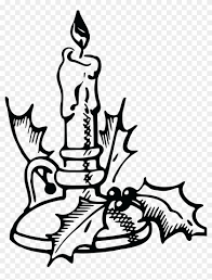 Free Clipart Of A Christmas Candle Black And White Graphic Christmas Candle Free Transparent Png Clipart Images Download
