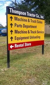 Thompson Tractor Co Inc Property Utility Signage At Pensacola Sign We Take Simple Informational Safety And Signage Security Signs Parking Signs