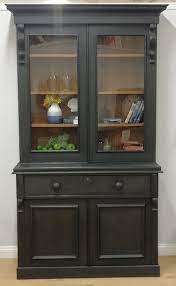 Check spelling or type a new query. Vintage Black Ebony Style Painted Display Cabinet Dresser Larder Linen Housekeepers Cupboard Antique Kitchen Dresser Revamp Furniture Painted Display Cabinet