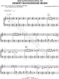 Print And Download Sheet Music For New Super Mario Bros Wii Desert Background Music From New Super Mario Brothers W Easy Piano Mario Bros Super Mario Brothers