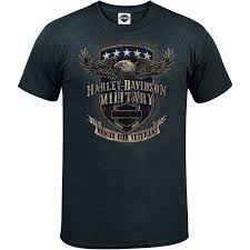 Harley Davidson Military Mens Graphic T Shirt Overseas Tour Veterans Support