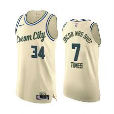 Nike milwaukee bucks giannis antetokounmpo city edition jersey authentic size 52. Custom 00 Authentic Jersey 2019 20 Milwaukee Bucks Cream City Edition Jersey