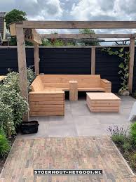 loungeset loungebank tuinbank douglashout maatwerk stoerhout hetgooi nl in 2021 tuinsets huis en tuin buitendecoraties