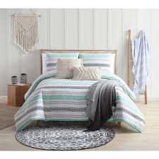 More than 716 blue aqua twin bedding at pleasant prices up to 407 usd fast and free worldwide shipping! Sand Cloud Baja Striped Black And Aqua Twin Twin Xl Comforter Set M616679 The Home Depot