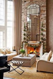 Decorating Holiday Mantels Traditional House Tall Fireplace Fireplace Design