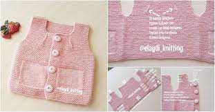 Orgu Bebek Yelegi 0 3 Aylik Yapim Asamalari Baby Knitting Patterns Bebek Yelek Orgu
