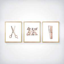 Copper Foil Hair Prints Hairdressing Scissors Perfect Hair Hair Quote Home Salon Hairdresser Prin Hair Salon Decor Hair Print Hairdressing Scissors