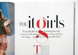 Vogue Magazine It Girls Title Moshik Nadav Typography Fashion Magazine Typography Magazine Fonts Fashion Typography