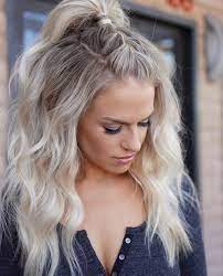 Top Knot Braided Into A Ponytail On Stunning Balayaged Locks Love This Look With The Beachy Waves Hair Styles Pretty Hairstyles Long Hair Styles