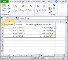 Best Excel Tutorial How To Calculate Logarithms And Inverse Logarithms In Excel