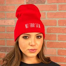 Not Today Satan Beanie Hat, Winter Hat Embroidered Beanie Cuffed Cap,  Unisex Messy Bun Beanie Slouch Beanie, Funny Gift Fall Beanies