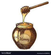 Hand drawn ink sketch illustration of honey pot, organic nature product.  Vector. Download a Free Preview or High Quality… | Ink sketch, Honey bee  tattoo, Bee tattoo