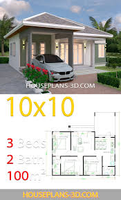 Interior House Design Plans 10x10 With 3 Bedrooms Full Plans House Plans 3d House Plans Bungalow House Design House Layout Plans