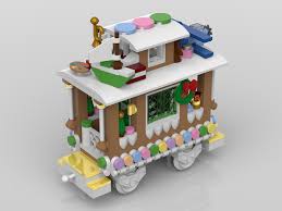 Lego Mocs Holidays Christmas Take A Sweet Ride On The Gingerbread Glide This Train Is Inspired By The Gingerbread Ho Lego Winter Lego Projects Toy Train