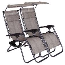 Product titlepatio chairs zero gravity chair lounge chaise recliners folding for outdoor yard bench pool side with pillow and cup holder. Boyel Living Brown Foldable Metal Outdoor Lounge Chair Zero Gravity Chairs With Adjustable Canopy And Cup Holder 2 Pack Hl U2010150300 The Home Depot