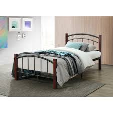 Maybe you would like to learn more about one of these? Hodedah Complete Metal Bed With Headboard Footboard And Mahogany Wood Posts In Twin Size Walmart Com Walmart Com