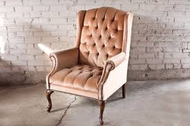 Vintage Tufted Velvet Rose Wingback Chair By Thefeelingofhome 375 00 Velvet Wingback Chair Reupholster Chair Dining Wingback Chair