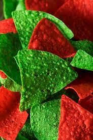 Festive Christmas Green And Red Tortilla Chips Red Green Green Theme Green