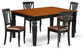 table and 4 leather dining chairs