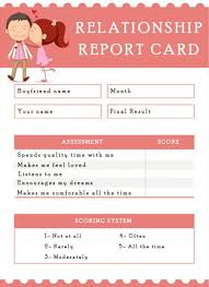 Relationship Reportcard Template Free Report Card Template Report Card Card Template