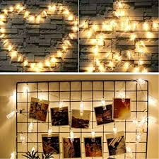 String Lights With 20 Photo Clips Diy Flash Decor Lights For Hanging Photo Card Artwork Lighted Photo Clip String Ideal Gift For Dorms Bedroom Bar Decoration 3aa Battery Operated 6 5 Ft K09