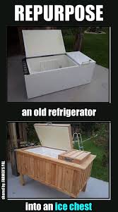brilliant refrigerator turned ice chest vieux refrigerateur projets de bricolage et loisirs creatifs idees pour la maison