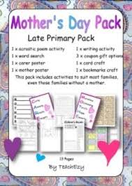 Mothers Day Pack Upper Primary Poem Activities Acrostic Bookmark Craft