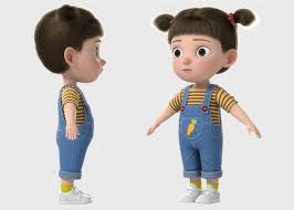 3d Model Cartoon Girl Rigged Character Turbosquid 1361995 In 2020 Girl Cartoon 3d Model Character Cute Cartoon Pictures