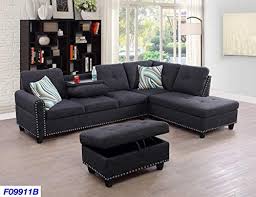 Enjoy Exclusive For Beverly Fine Funiture Sectional Sofa Set With Drop Down Table Charcoal Grey Online In 2020 Sectional Sofa Furniture Sofa Set