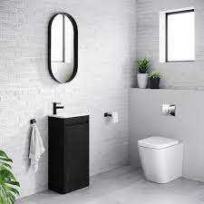 Stunning hand crafted grey painted wooden base unit. Slimline Black Bathroom Vanity Small Black Sink Vanity Soak Com Black Vanity Bathroom Small Bathroom Vanities Black Bathroom
