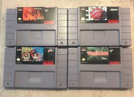 Package Of Four Super Nintendo Games For Gaming System Super Nintendo Super Nintendo Games Video Games Nintendo