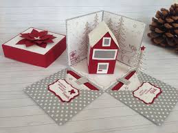 Explosionsbox Zu Weihnachten Teelichtkarte Geldgeschenk Silber Rot Weiss Geschenke Explosionsbox Geldgeschenke