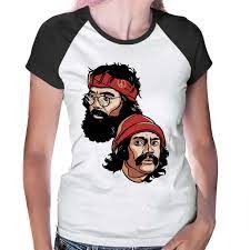 Baby Look Raglan Cheech And Chong Manga Curta Feminina Shopee Brasil