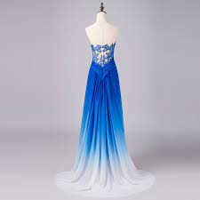 Long Royal Blue Bridesmaid Dresses 2015 Vestidos De Madrinha Longo Chiffon Ombre Bride Blue Wedding Dresses Ombre Bridesmaid Dresses Wedding Dresses Blue Ombre