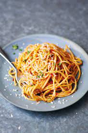 Calabrian Spaghetti With Nduja Sausage Nduja Recipe Spicy Pasta Spaghetti Sauce Recipe