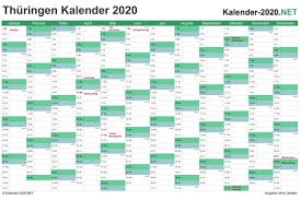 Kalender 2021 thüringen als pdf oder excel. Kalender 2020 Thuringen