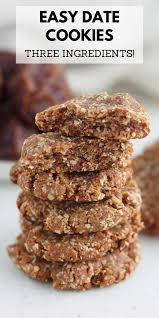 These sugar free cookies are the best if you want a guilt free treat. Easy Three Ingredient Date Cookies No Added Sugar Sugar Free Cookie Recipes Healthy Cookies Sugar Free Oatmeal