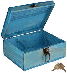 Buy lockable storage boxes and get the best deals at the lowest prices on ebay! Amazon Com Wooden Keepsake Box Dedoot Decorative Wooden Box Vintage Handmade Wood Craft Box With Lock And Key For Jewelry Gift Storage Box And Home Decor Blue 9 3x7 6x4 5 Inch Arts Crafts Sewing