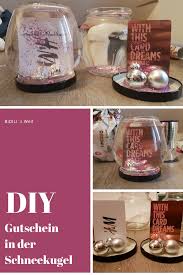 Diy Schneekugel Gutscheine Verpacken Geschenke Ideen Uberraschung Weihnachten Diy Schneekugel Geschenke Verpacken Gutschein Schneekugel