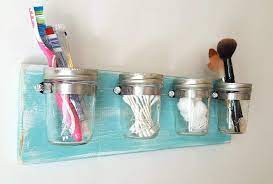 Decoration plays an important role in creating the relaxing atmosphere, and rustic style becomes the best design to be applied to your bathroom. Amazon Com Mason Jar Decor By Out Back Craft Shack Bathroom Toothbrush Holder Rustic Beach Decor Light Teal Handmade