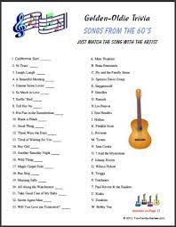 Downloadable and printable list of music trivia questions and answer. Those Golden Rock And Roll Songs Will Never Be Out Of Tune