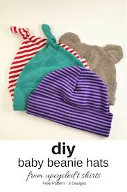 Diy Baby Beanie Hats From Recycled T Shirts Baby Beanie Hats Diy Baby Stuff Sewing Projects For Beginners