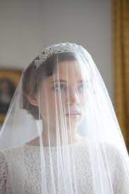 Vintage Wedding Veil And Tiara Bridal Crown Antique Style Headpiece And Ivory Drop Veil Art Deco Veil Wedding Veil Vintage Bridal Veils And Headpieces Wedding Veils