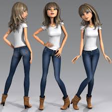 3d Model Cartoon Character Young Woman Cartoon Character Design Girl Cartoon Character Design Girl