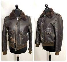 Men S Vintage 1940 S Brown Leather Horsehide G1 Flight Jacket Size Medium 40 Vintage Men Flight Jacket Leather
