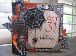 Trick Or Treat Halloween Mini 6x6 Pre Made Paper Bag Photo Album Halloween Mini Albums Halloween Scrapbook Mini Scrapbook