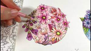 Coloring_for_mood * раскраски для настроения. Basic Flowers Coloring Blossom 3 4 World Of Flowers By Johanna Basford Youtube