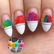 Shaved Ice Snow Cone Nails Ice Cream Nails Nail Art Designs Nails